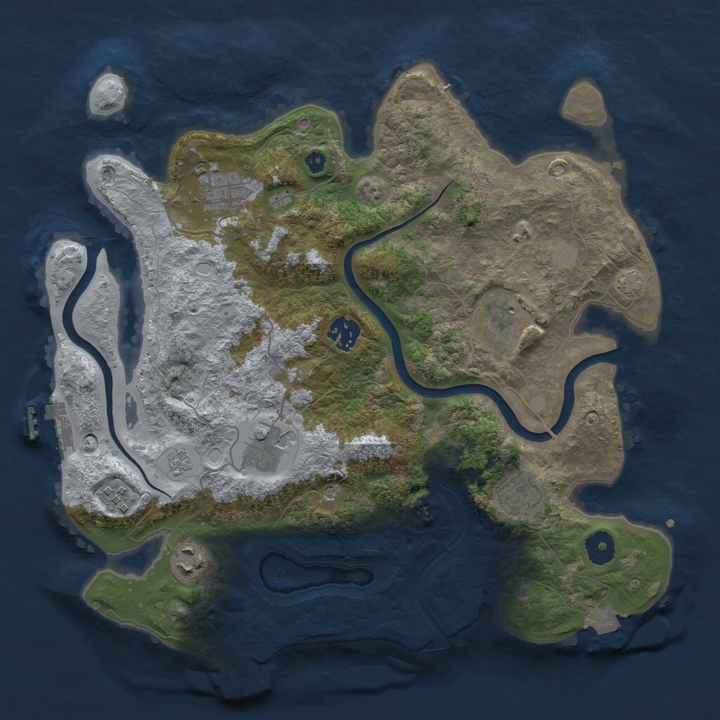 Rust Map: Procedural Map, Size: 3450, Seed: 57259626, 13 Monuments