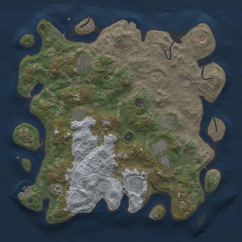 Rust Map: Procedural Map, Size: 4200, Seed: 774608132, 18 Monuments