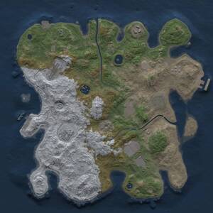 Thumbnail Rust Map: Procedural Map, Size: 3500, Seed: 433320617, 14 Monuments