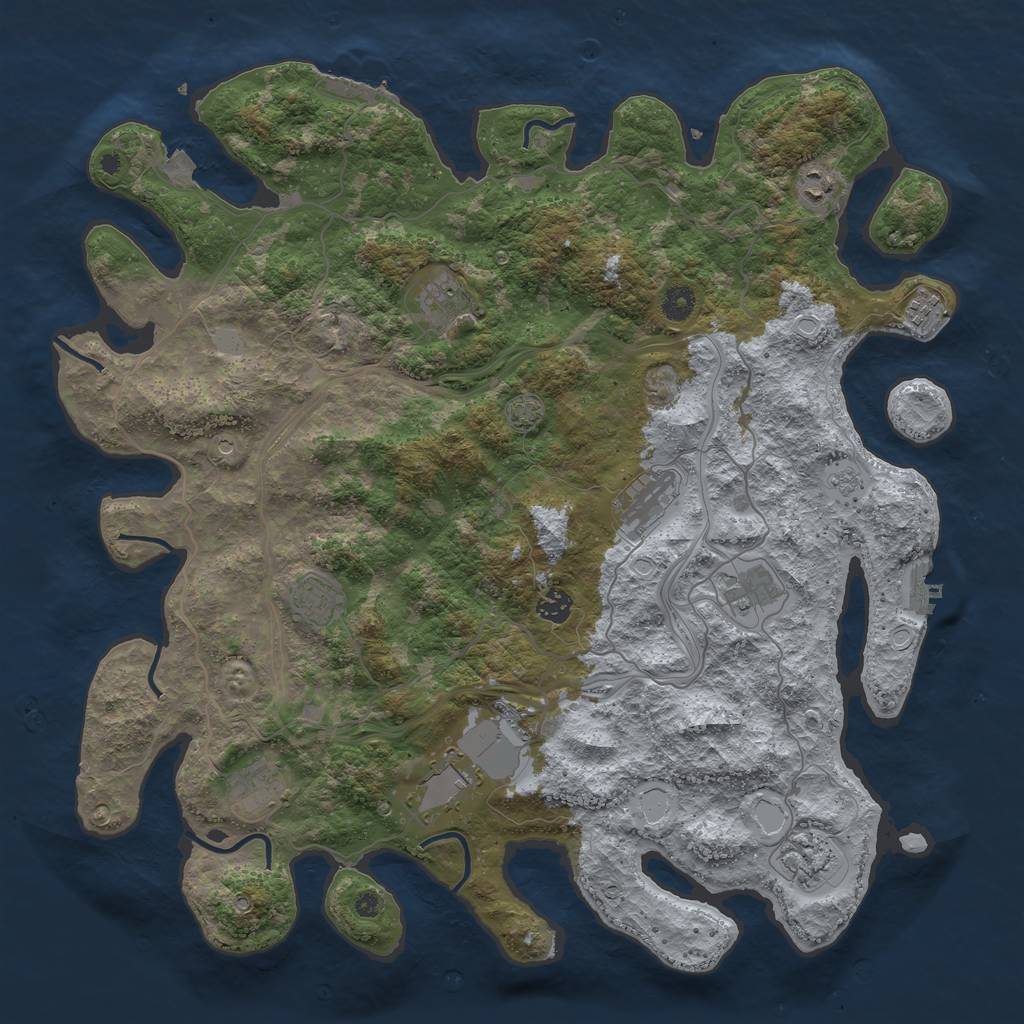 Rust Map: Procedural Map, Size: 4400, Seed: 7111812, 18 Monuments