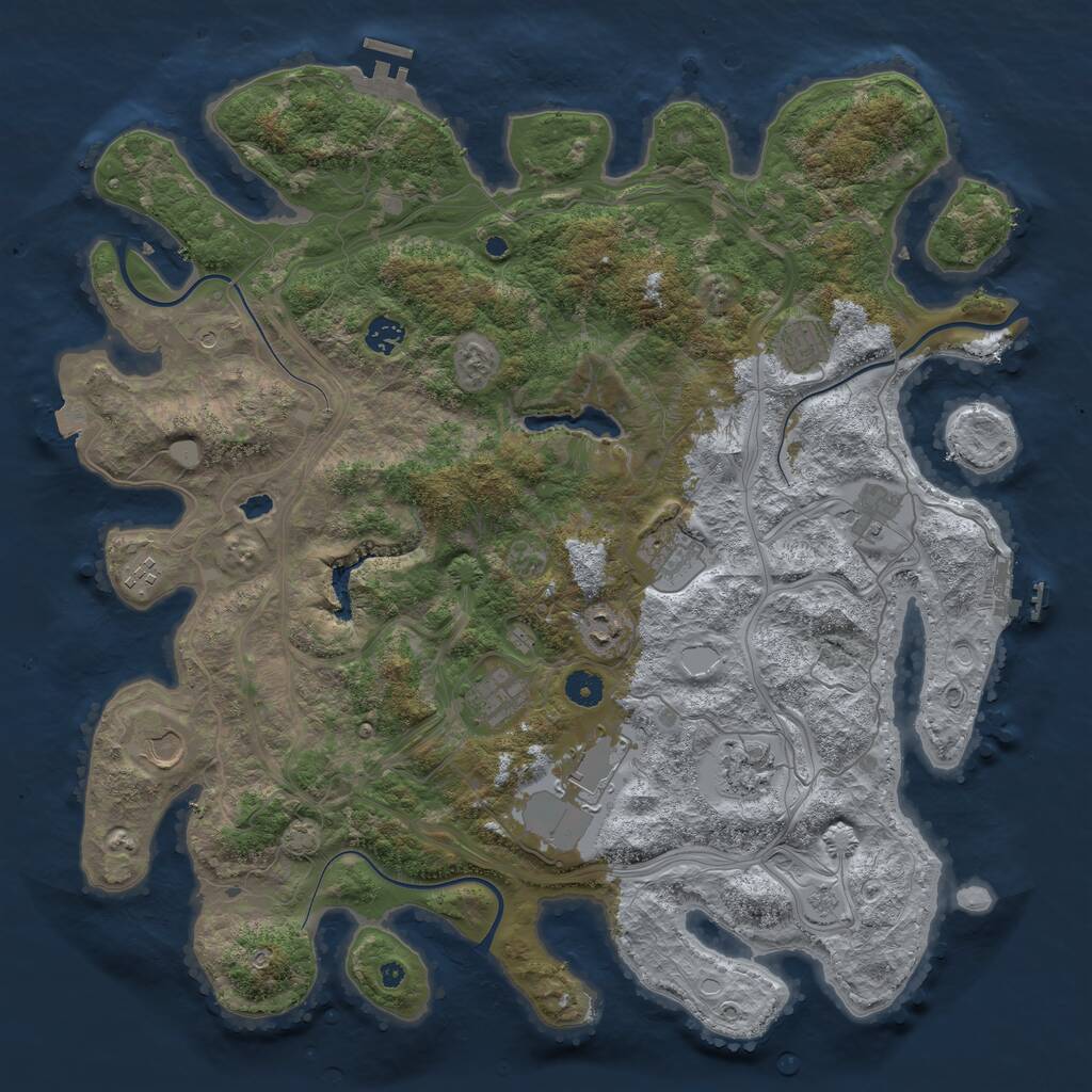 Rust Map: Procedural Map, Size: 4400, Seed: 7111812, 16 Monuments