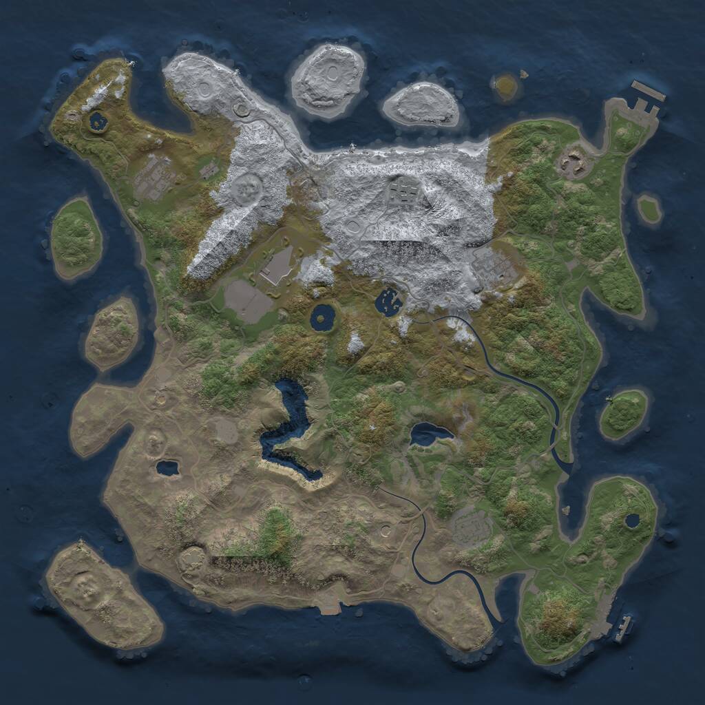 Rust Map: Procedural Map, Size: 4000, Seed: 2013303269, 12 Monuments