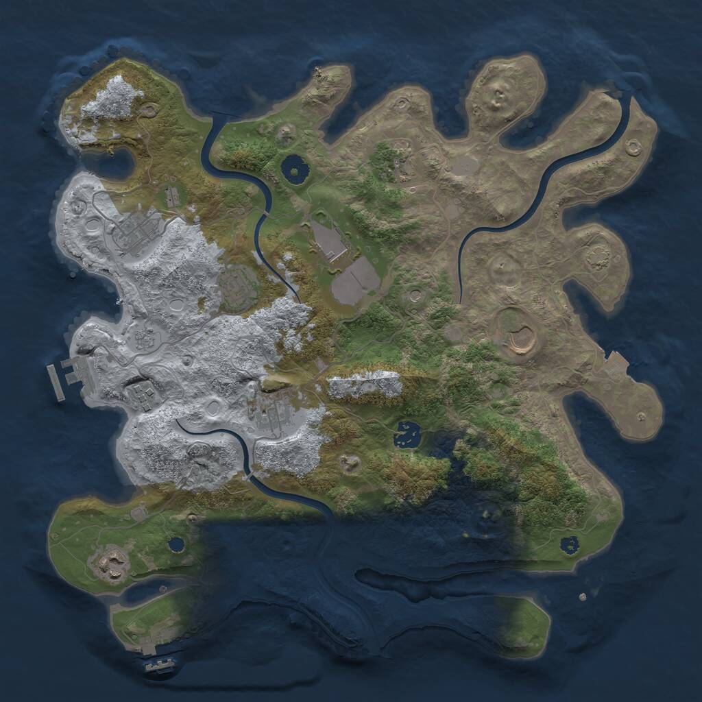 Rust Map: Procedural Map, Size: 3750, Seed: 37374345, 15 Monuments