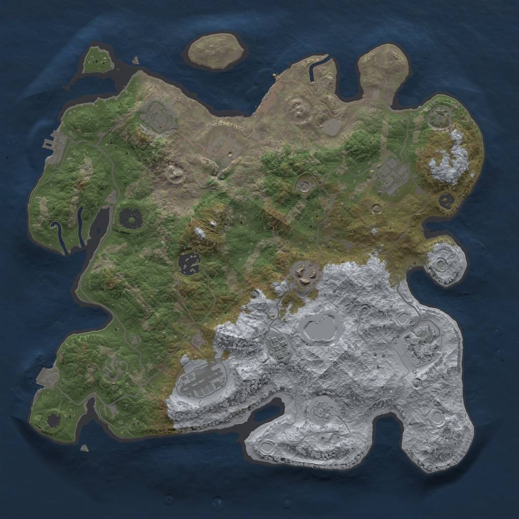 Rust Map: Procedural Map, Size: 3400, Seed: 16707108, 16 Monuments