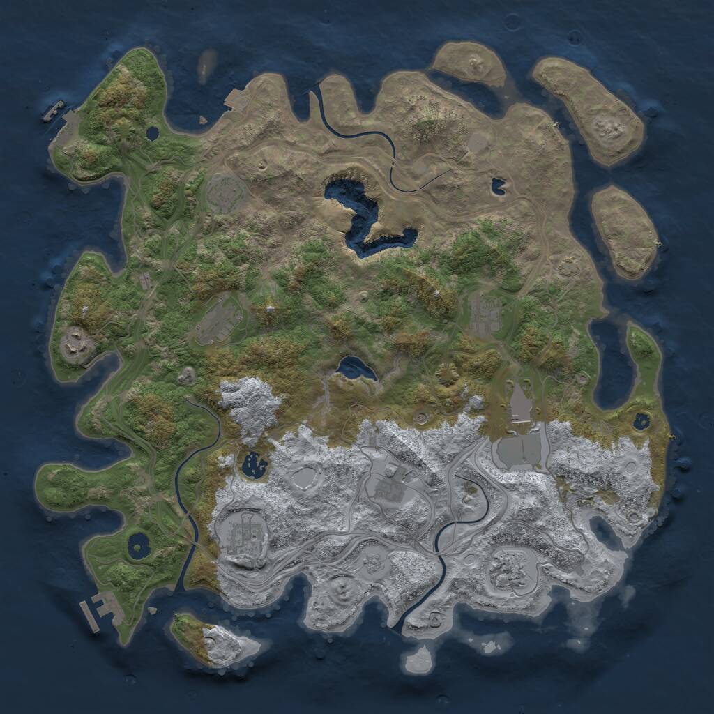 Rust Map: Procedural Map, Size: 4300, Seed: 97476959, 15 Monuments