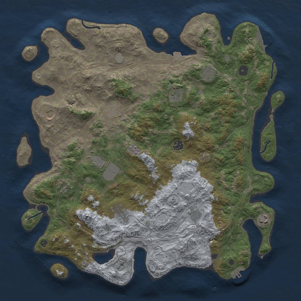 Rust Map: Procedural Map, Size: 4500, Seed: 907462242, 19 Monuments