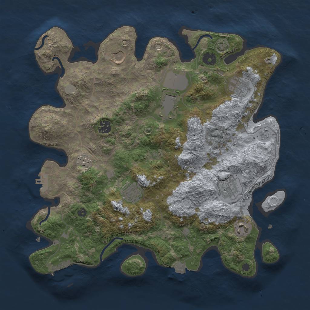 Rust Map: Procedural Map, Size: 3500, Seed: 15683241, 15 Monuments