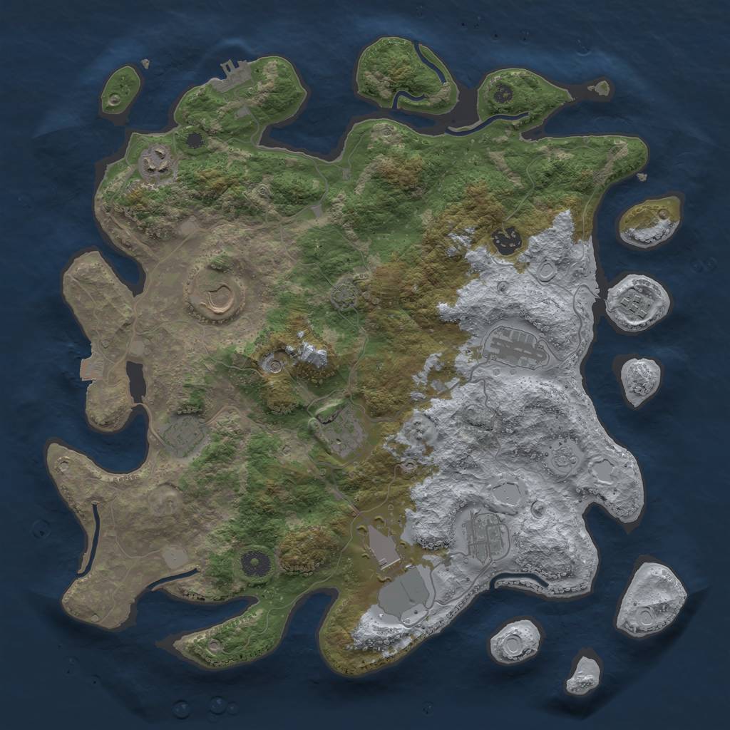 Rust Map: Procedural Map, Size: 3850, Seed: 7832148, 16 Monuments