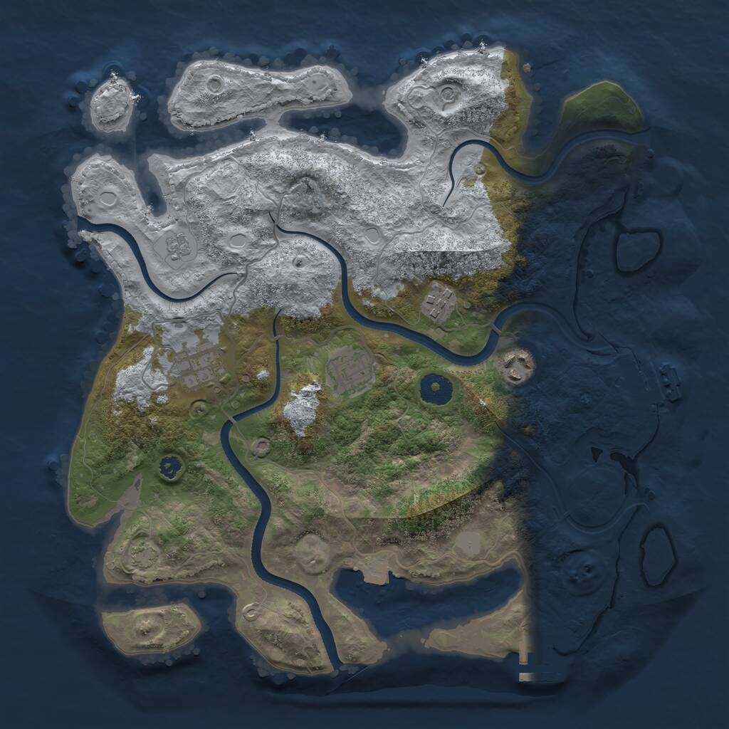 Rust Map: Procedural Map, Size: 3400, Seed: 34508420, 10 Monuments