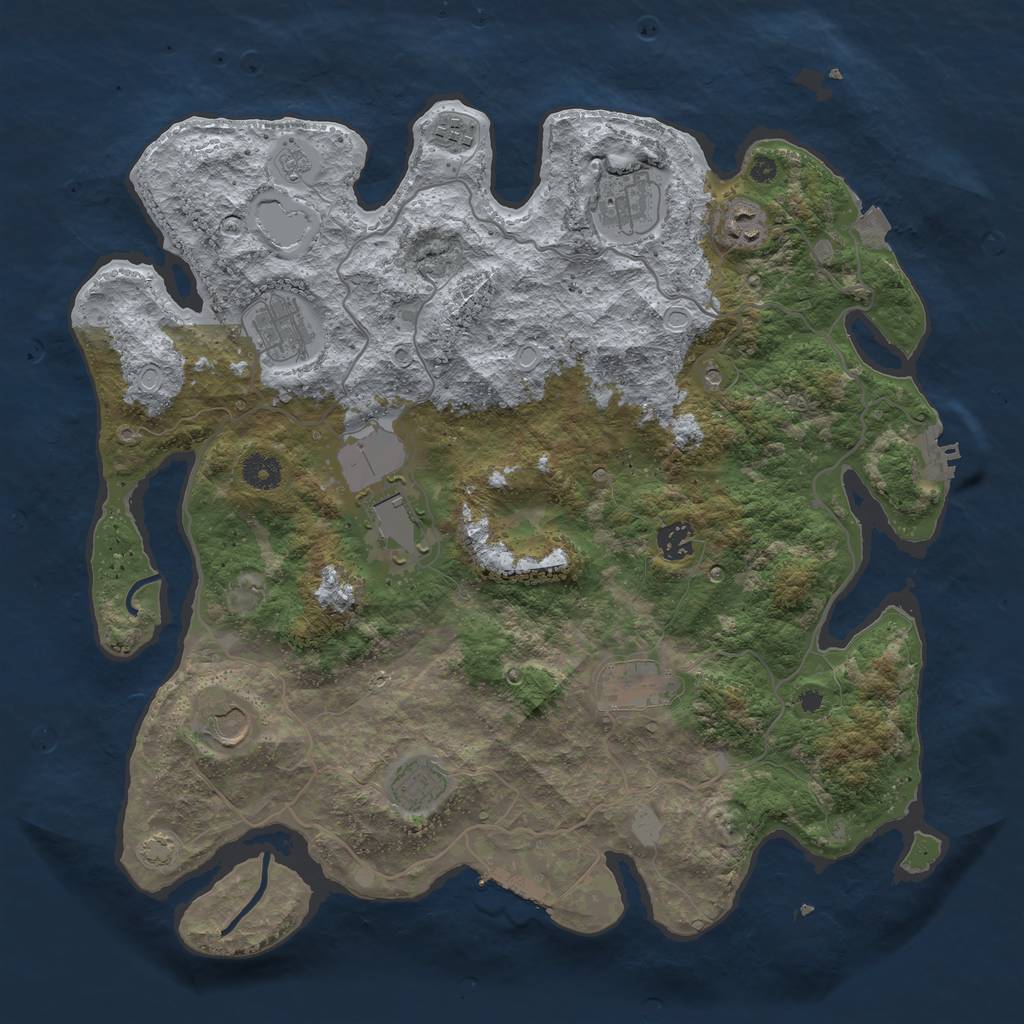 Rust Map: Procedural Map, Size: 4000, Seed: 5481248, 17 Monuments
