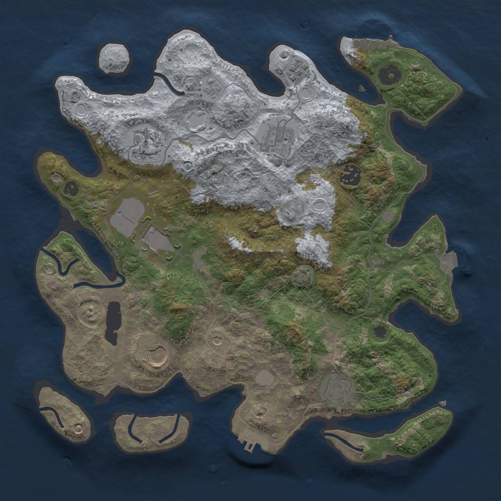 Rust Map: Procedural Map, Size: 3500, Seed: 1542969920, 15 Monuments