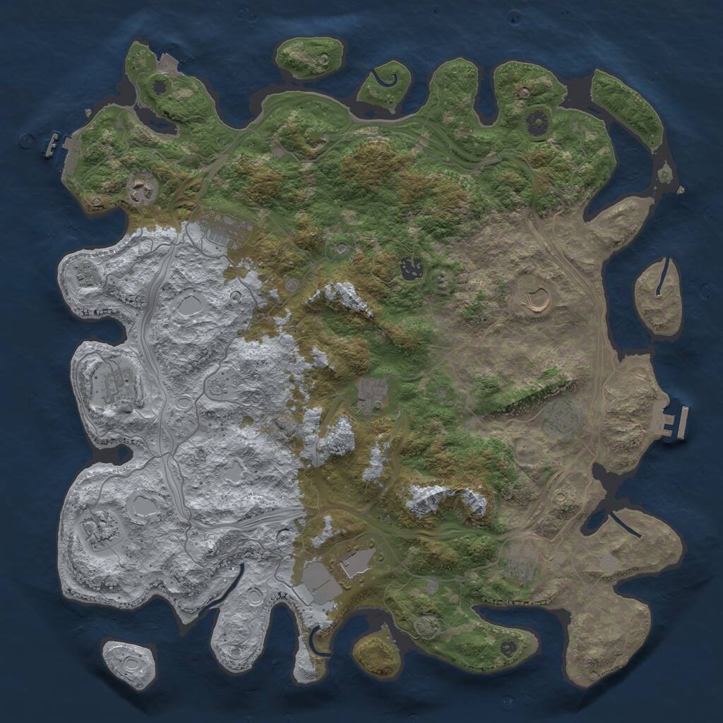 Rust Map: Procedural Map, Size: 4500, Seed: 992892169, 17 Monuments