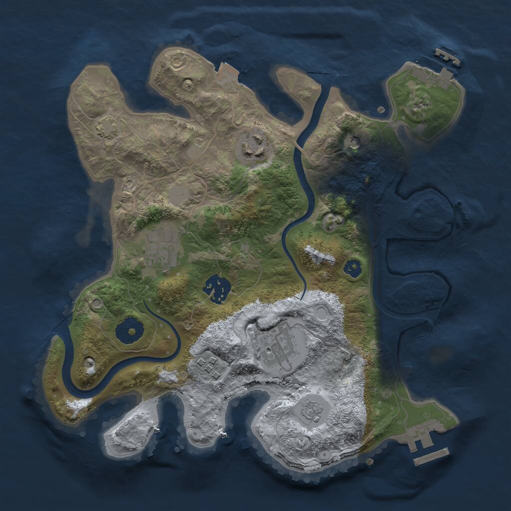 Rust Map: Procedural Map, Size: 2850, Seed: 987932729, 11 Monuments