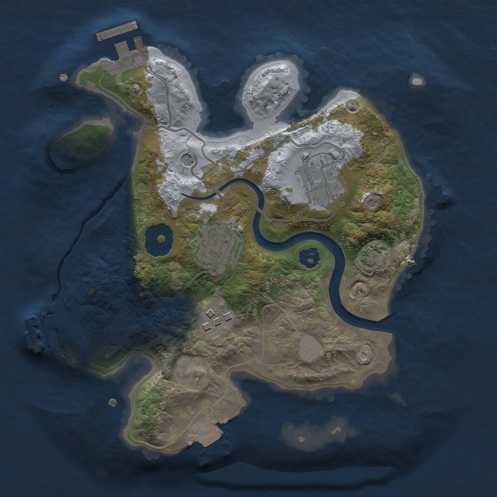 Rust Map: Procedural Map, Size: 2400, Seed: 289132791, 8 Monuments