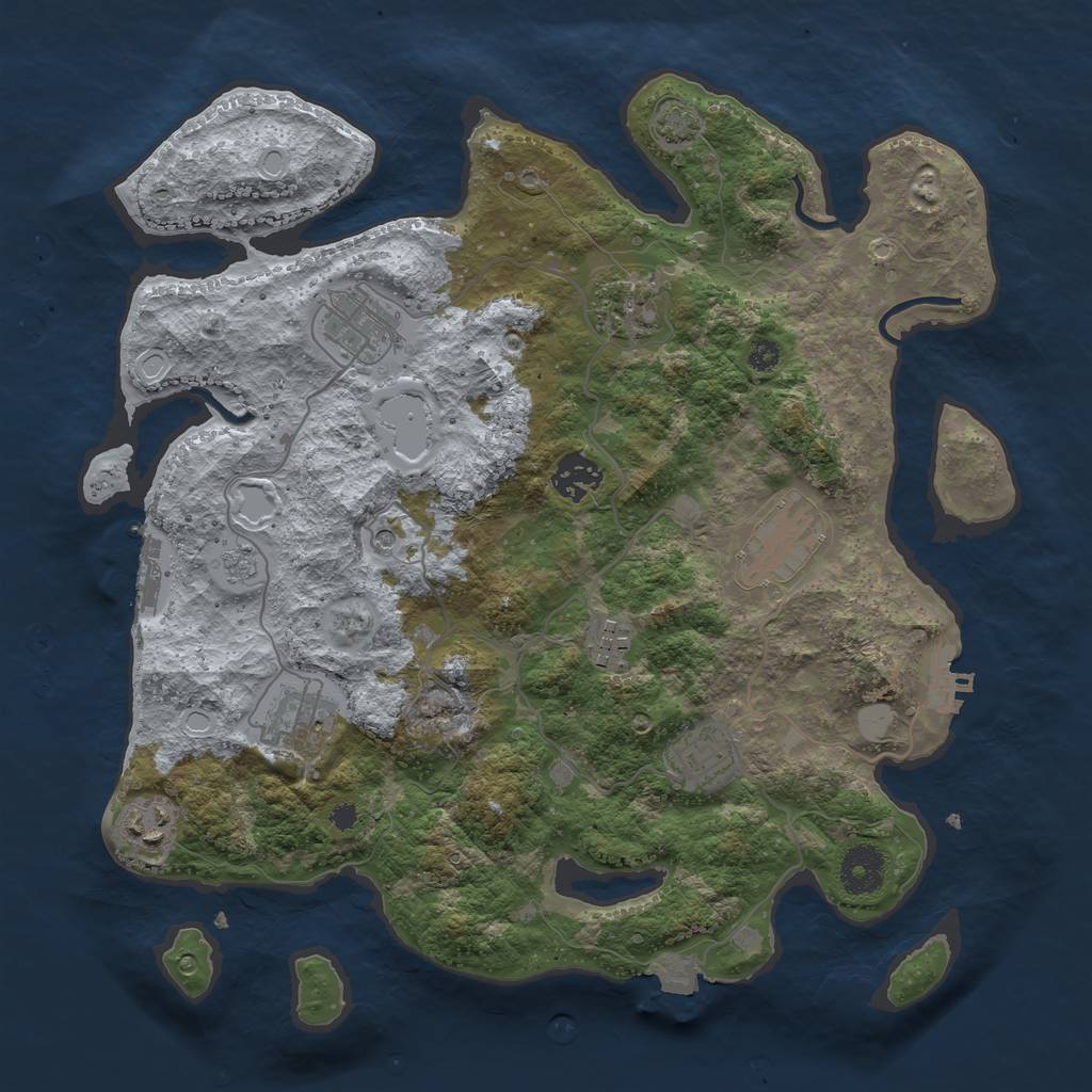 Rust Map: Procedural Map, Size: 3450, Seed: 1160610, 16 Monuments