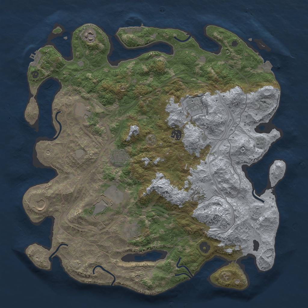 Rust Map: Procedural Map, Size: 4250, Seed: 13770552, 18 Monuments