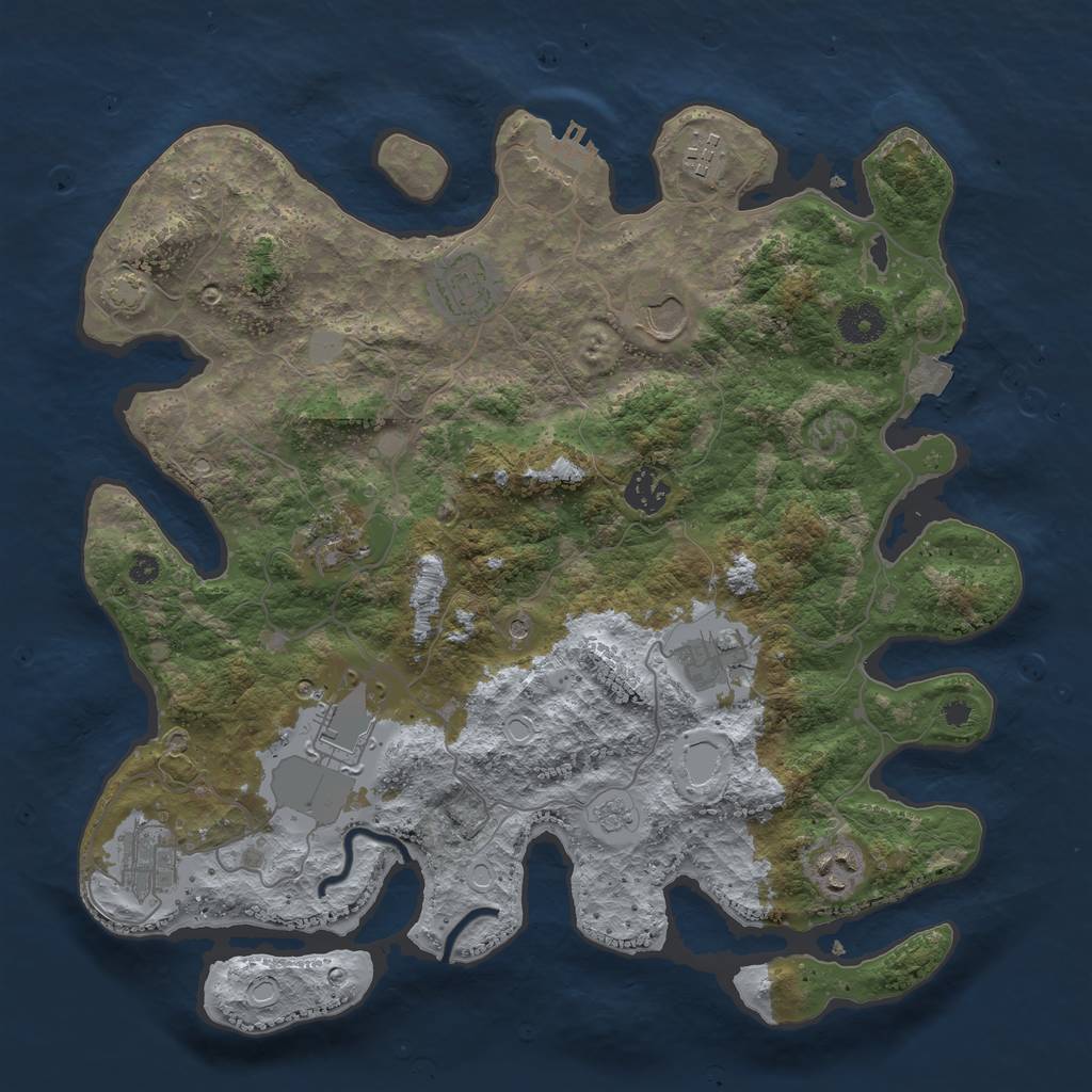 Rust Map: Procedural Map, Size: 3700, Seed: 38130339, 16 Monuments