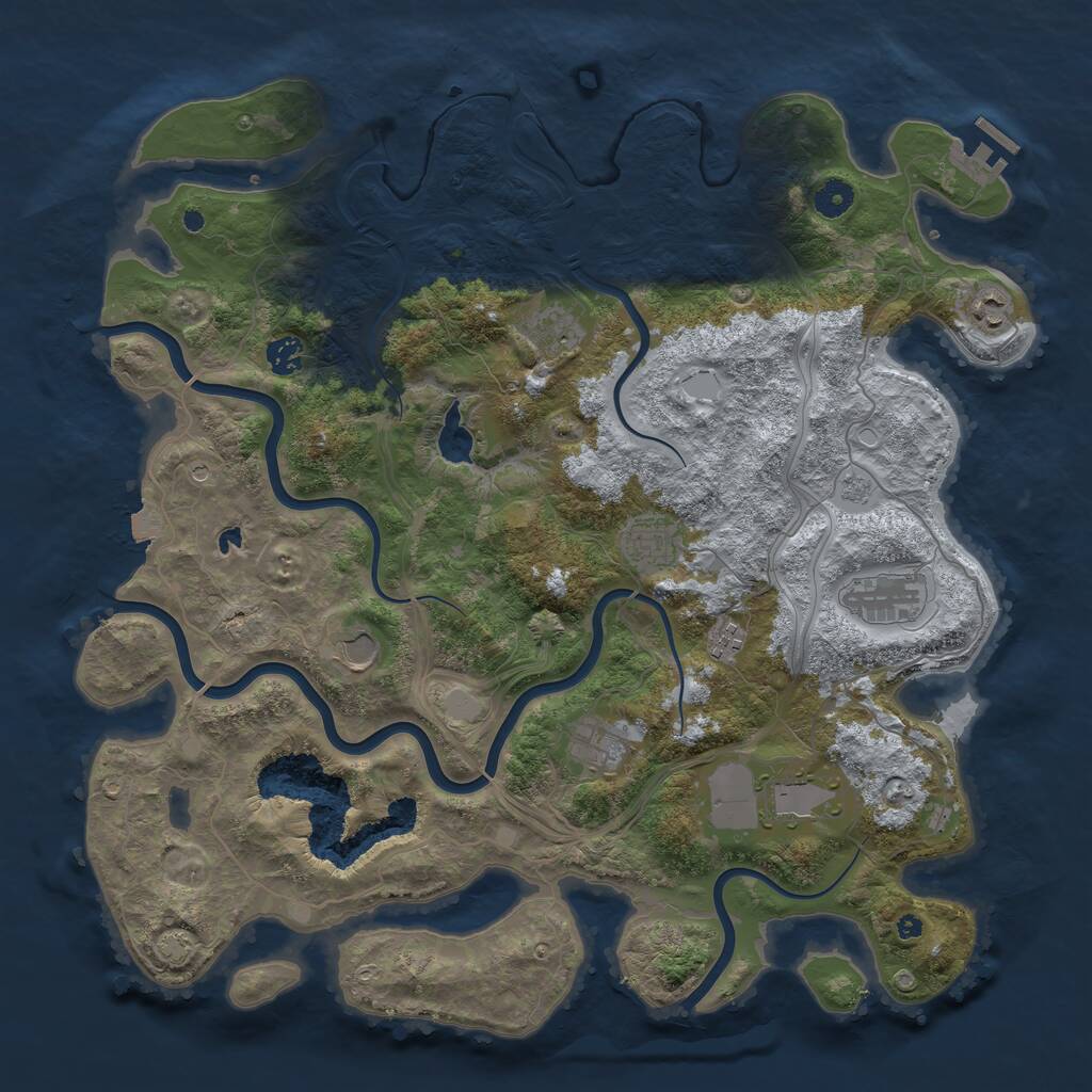 Rust Map: Procedural Map, Size: 4300, Seed: 57869688, 14 Monuments