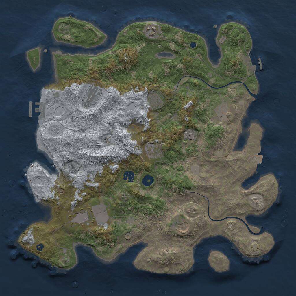 Rust Map: Procedural Map, Size: 3900, Seed: 9463238, 15 Monuments