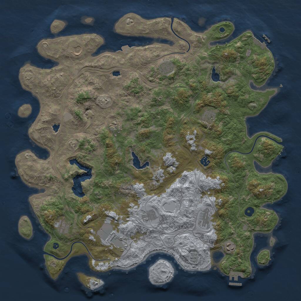 Rust Map: Procedural Map, Size: 4800, Seed: 186800526, 17 Monuments