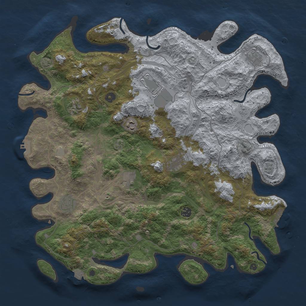 Rust Map: Procedural Map, Size: 4400, Seed: 23475572, 17 Monuments