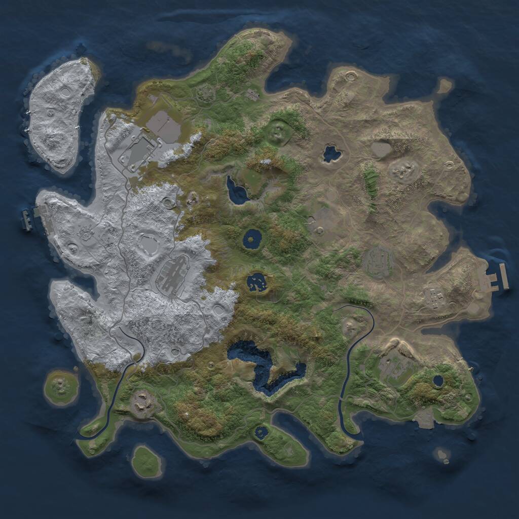 Rust Map: Procedural Map, Size: 4000, Seed: 7254565, 14 Monuments