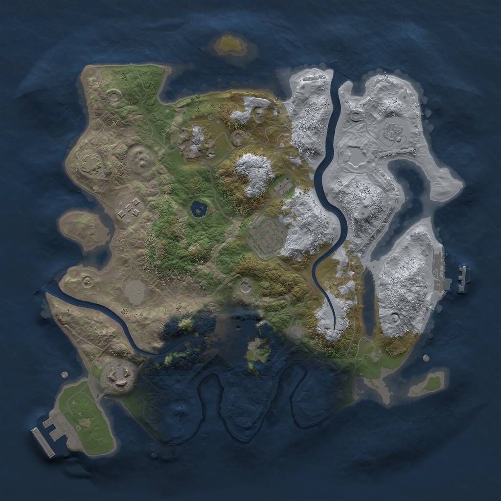 Rust Map: Procedural Map, Size: 3000, Seed: 101165033, 11 Monuments