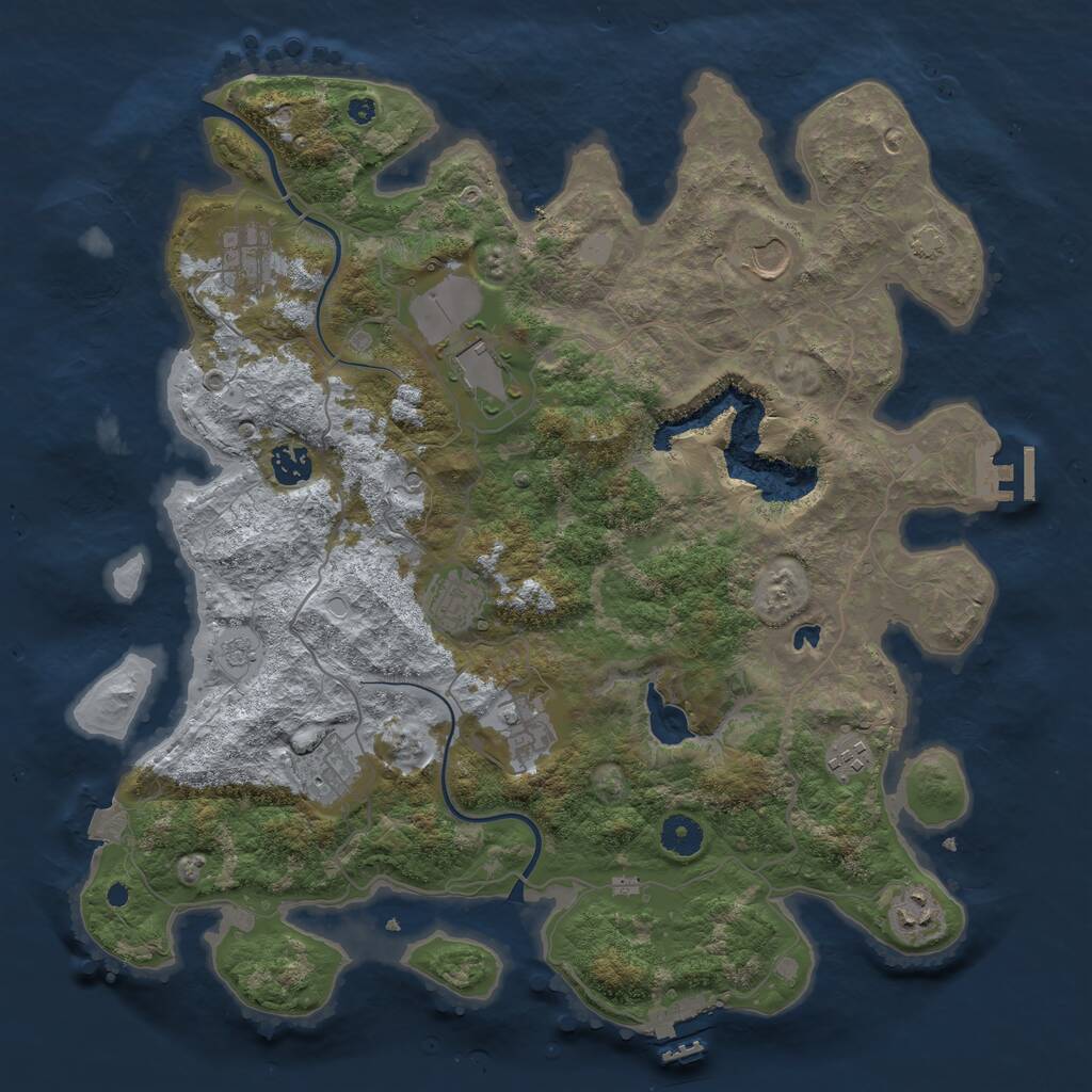 Rust Map: Procedural Map, Size: 4000, Seed: 37938588, 15 Monuments