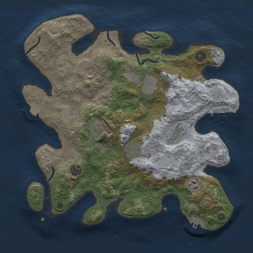 Rust Map: Procedural Map, Size: 3500, Seed: 1325616950, 16 Monuments