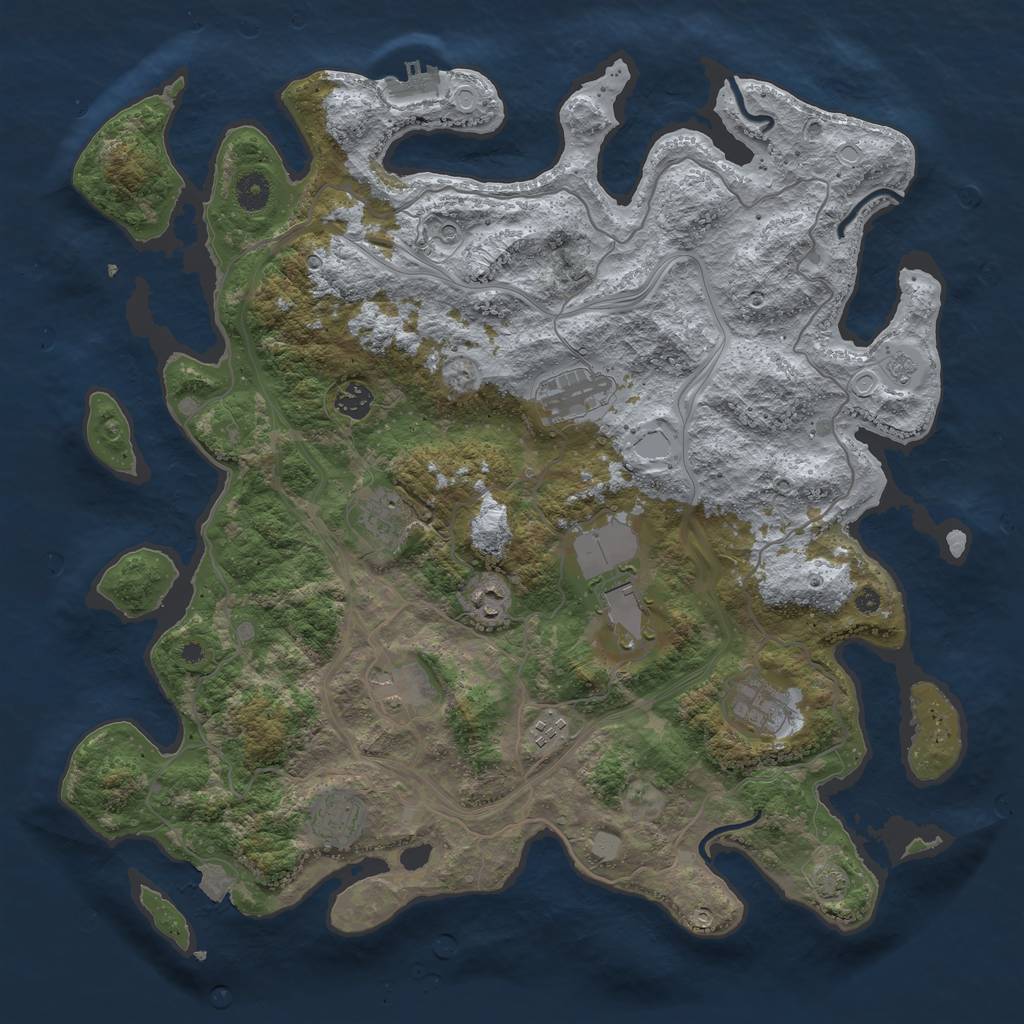Rust Map: Procedural Map, Size: 4250, Seed: 4323, 16 Monuments