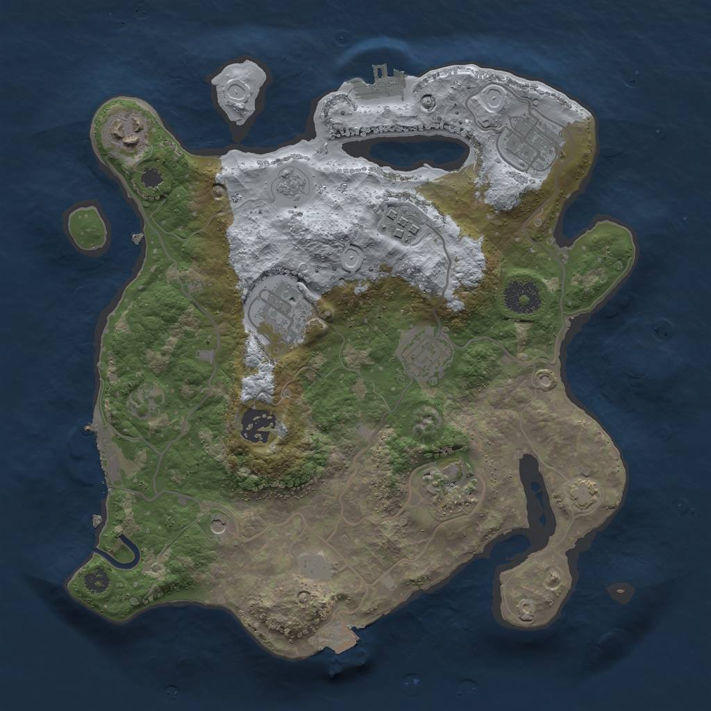 Rust Map: Procedural Map, Size: 3000, Seed: 184576, 15 Monuments