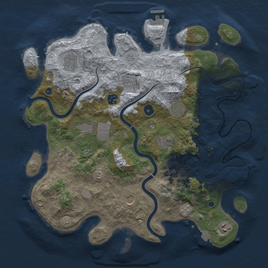 Rust Map: Procedural Map, Size: 3900, Seed: 13522030, 15 Monuments