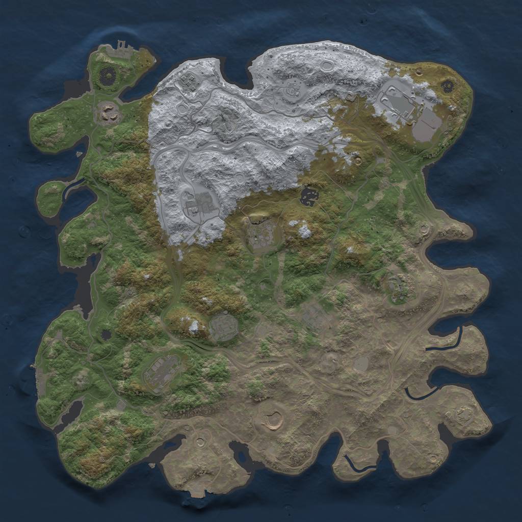Rust Map: Procedural Map, Size: 4250, Seed: 10042023, 19 Monuments