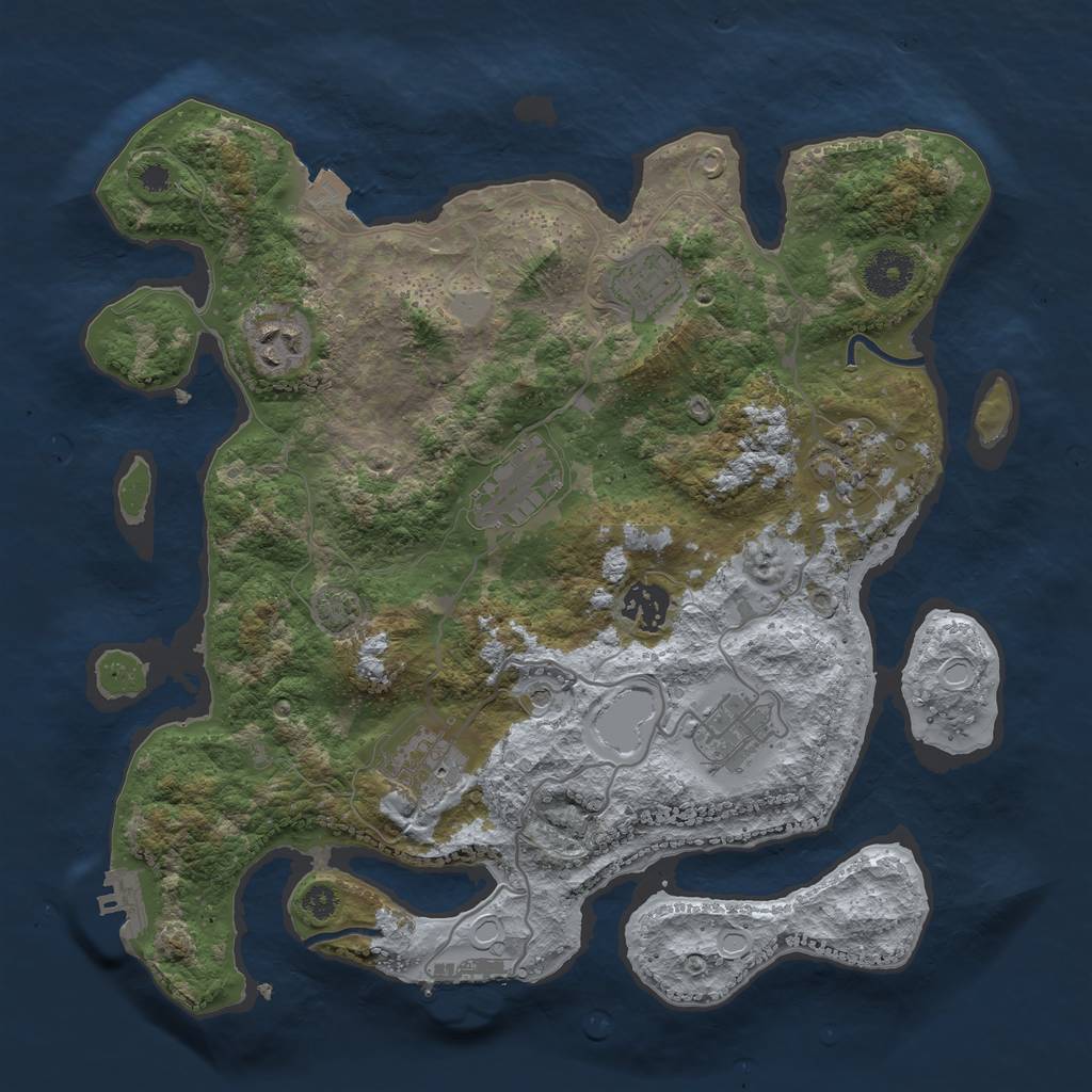 Rust Map: Procedural Map, Size: 3400, Seed: 13242197, 14 Monuments