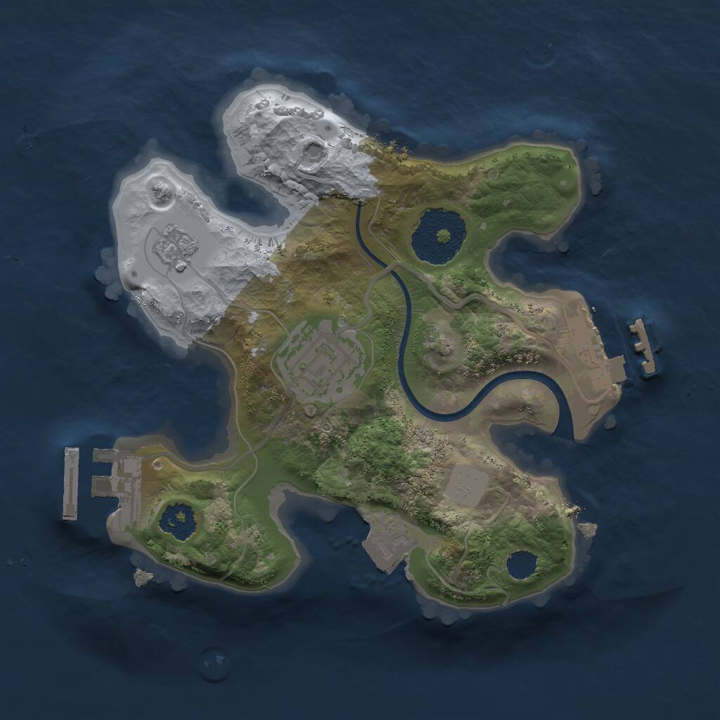 Rust Map: Procedural Map, Size: 2000, Seed: 1978162112, 5 Monuments