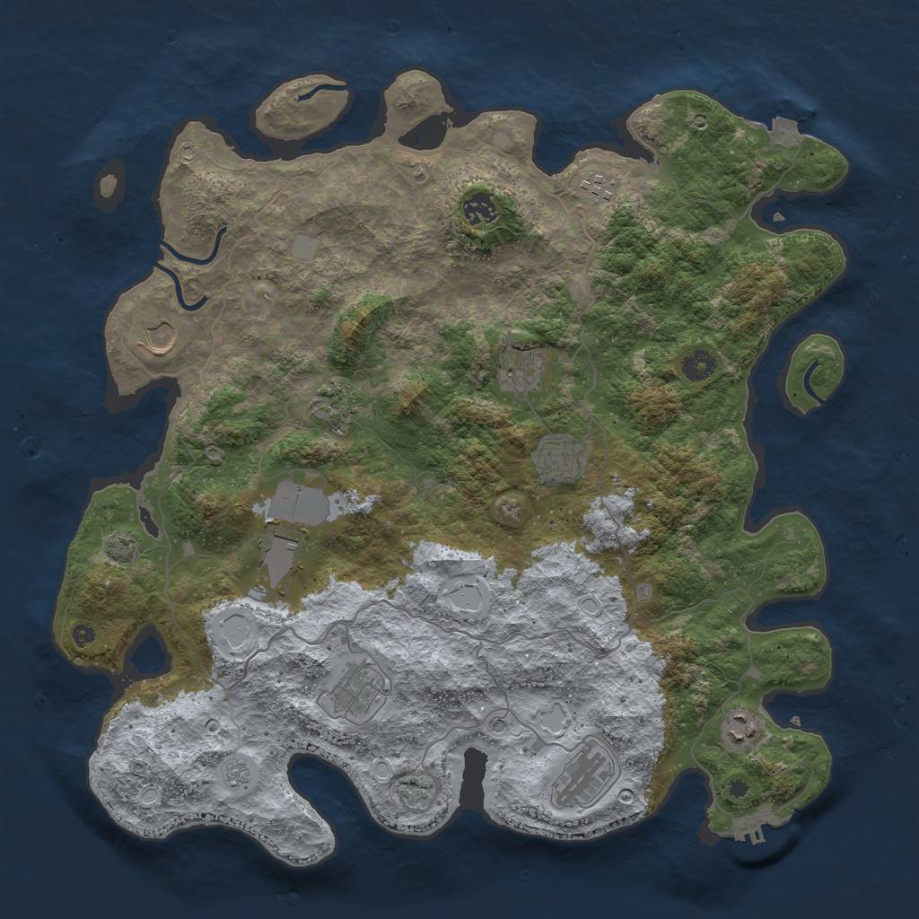 Rust Map: Procedural Map, Size: 4200, Seed: 363597743, 17 Monuments