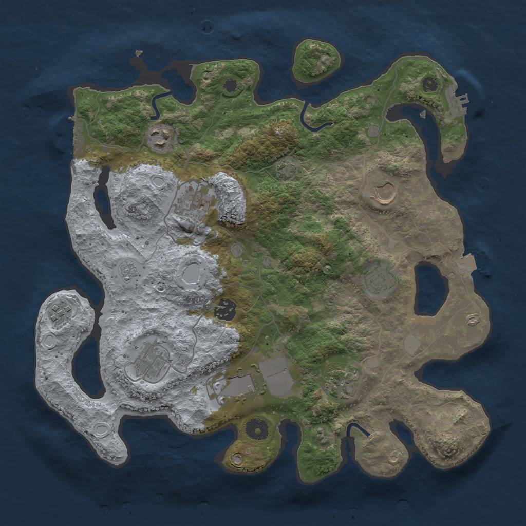 Rust Map: Procedural Map, Size: 3550, Seed: 4350712, 16 Monuments