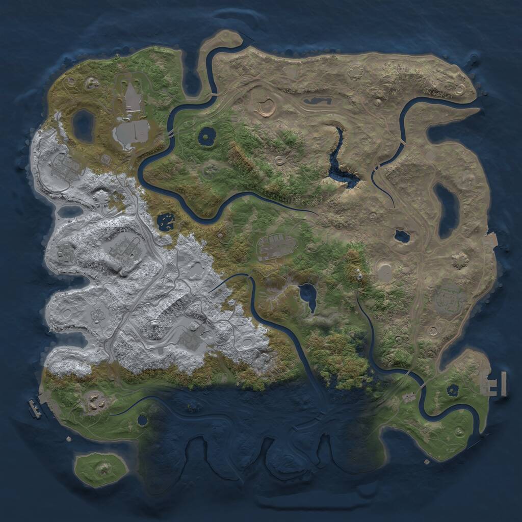 Rust Map: Procedural Map, Size: 4250, Seed: 544154981, 16 Monuments