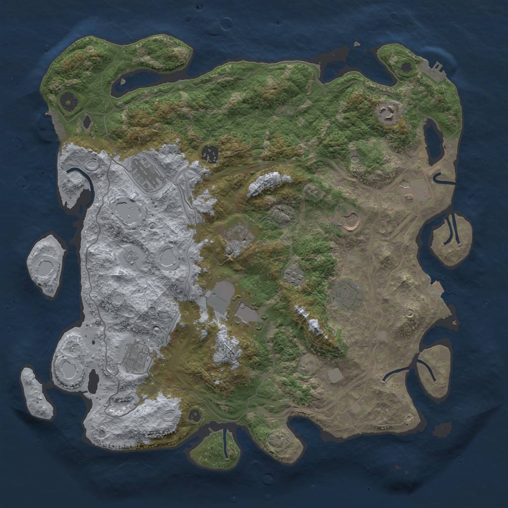 Rust Map: Procedural Map, Size: 4250, Seed: 43724965, 18 Monuments