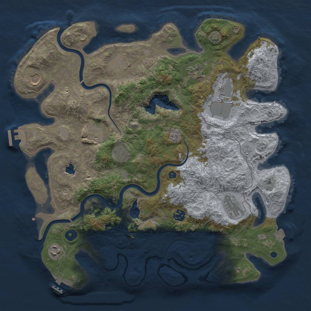 Rust Map: Procedural Map, Size: 4000, Seed: 1316673281, 16 Monuments