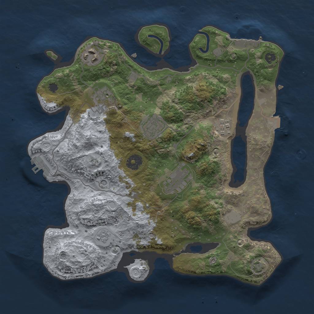 Rust Map: Procedural Map, Size: 3000, Seed: 1504210463, 13 Monuments
