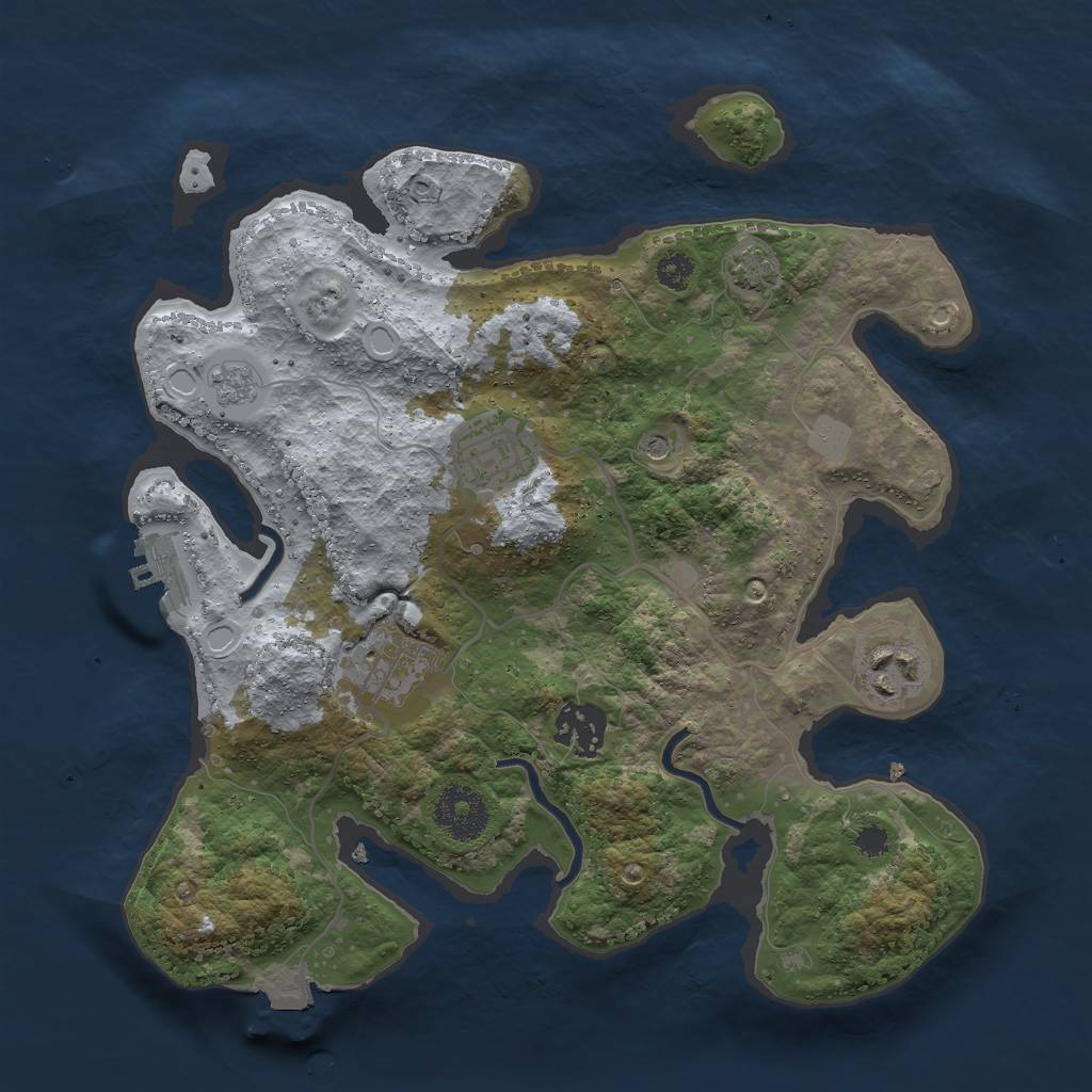 Rust Map: Procedural Map, Size: 3000, Seed: 551469263, 11 Monuments