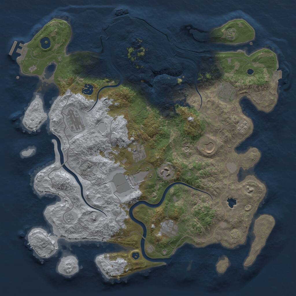Rust Map: Procedural Map, Size: 4000, Seed: 742291333, 15 Monuments