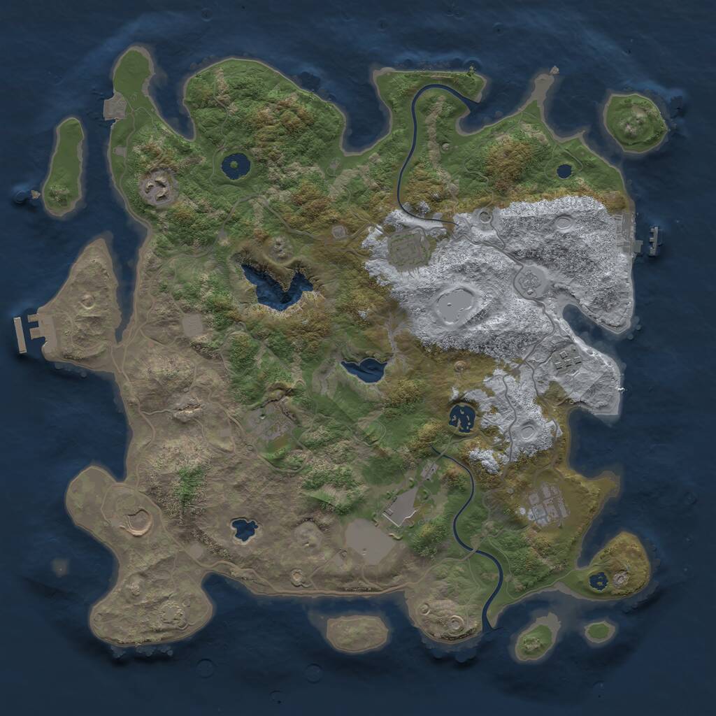 Rust Map: Procedural Map, Size: 4000, Seed: 336699, 14 Monuments