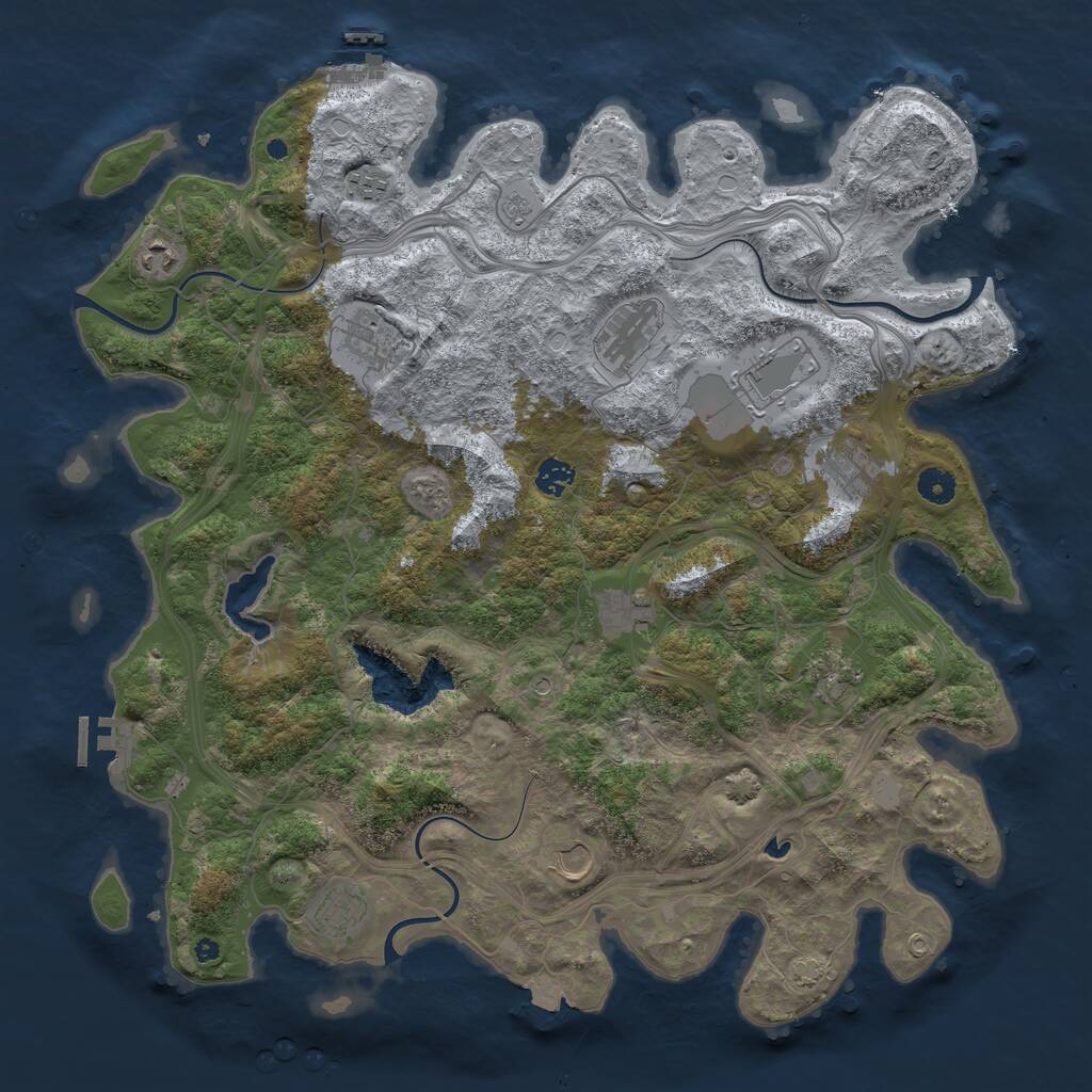 Rust Map: Procedural Map, Size: 4400, Seed: 77389880, 17 Monuments
