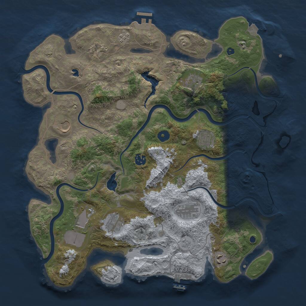 Rust Map: Procedural Map, Size: 4000, Seed: 97357065, 16 Monuments