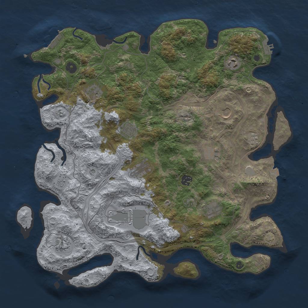 Rust Map: Procedural Map, Size: 4250, Seed: 59469473, 19 Monuments