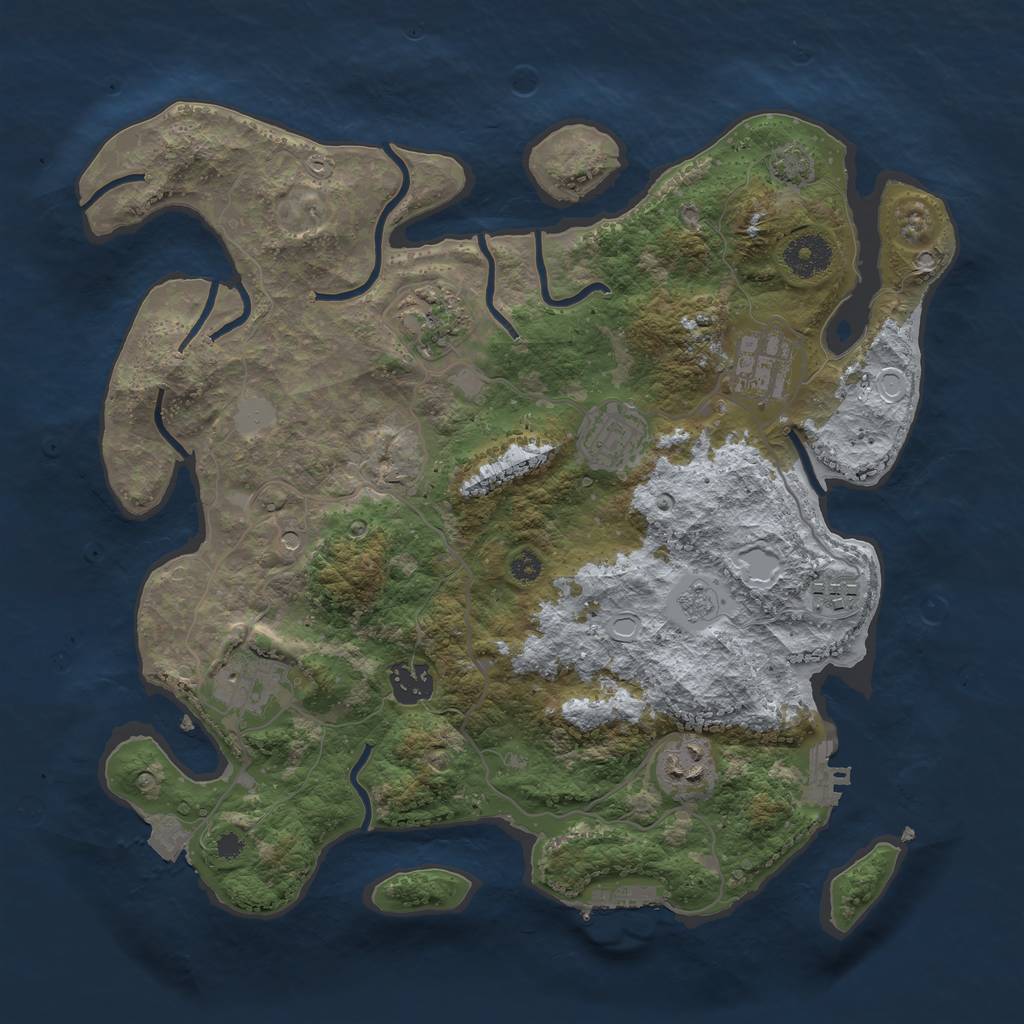 Rust Map: Procedural Map, Size: 3450, Seed: 12509673, 15 Monuments