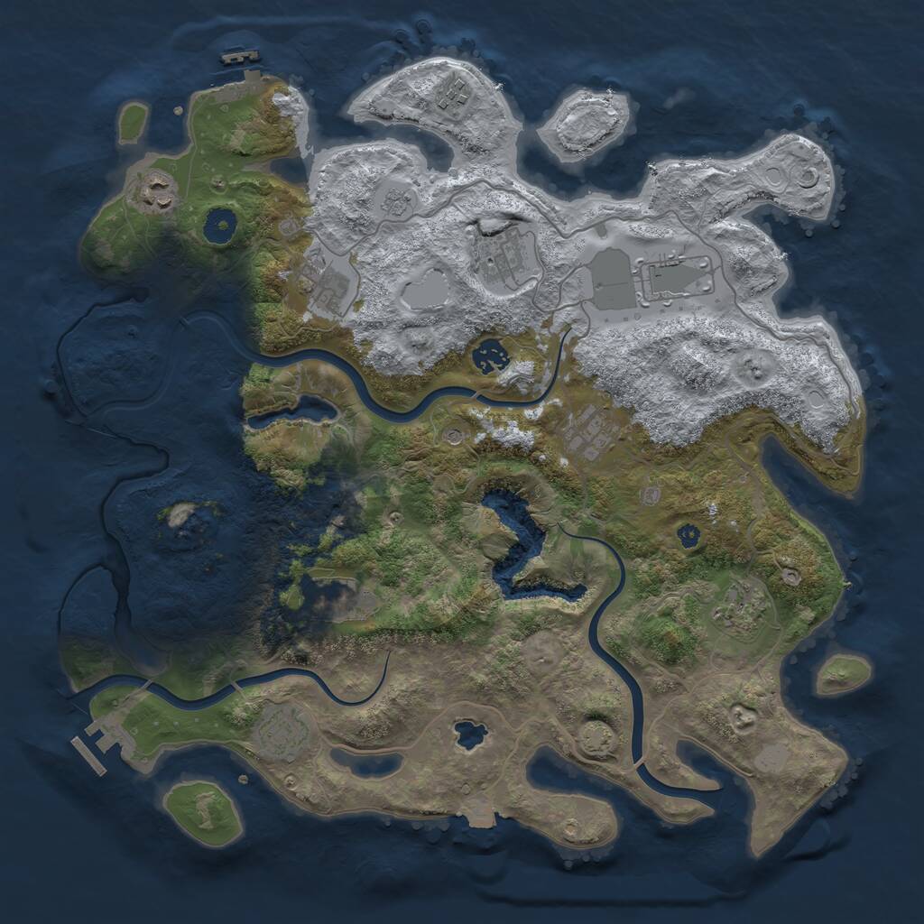 Rust Map: Procedural Map, Size: 4000, Seed: 2111548693, 16 Monuments