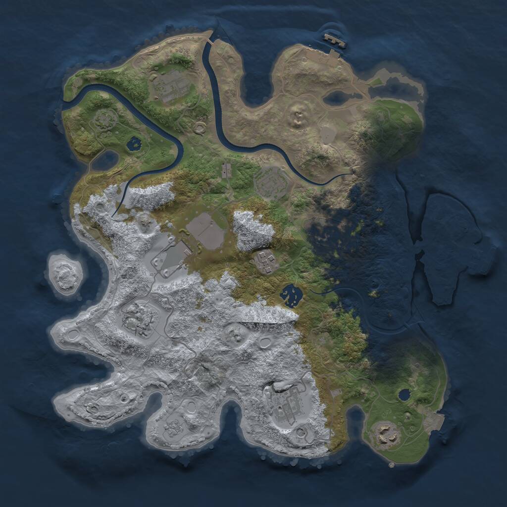 Rust Map: Procedural Map, Size: 3500, Seed: 92764108, 15 Monuments